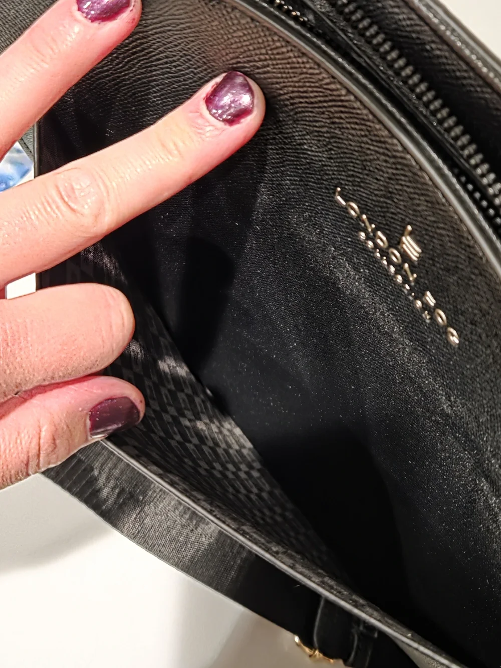 London Fog Black Sofia Studded Tote